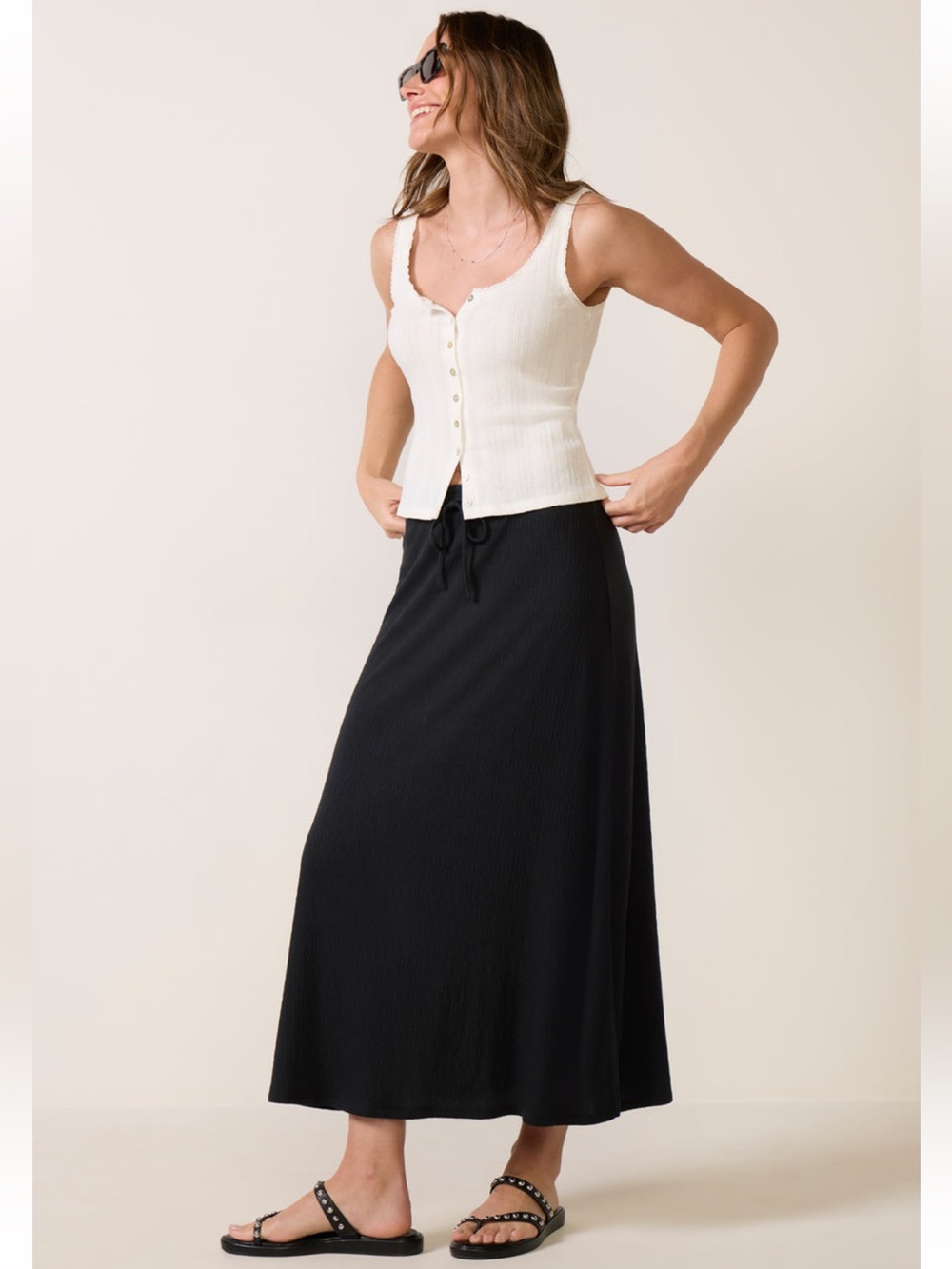 Z Supply Lily Maxi Skirt - Relaxed Drawstring A-Line